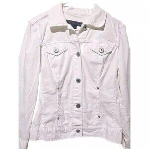 Baccini Womans White Denim Jacket Size Small